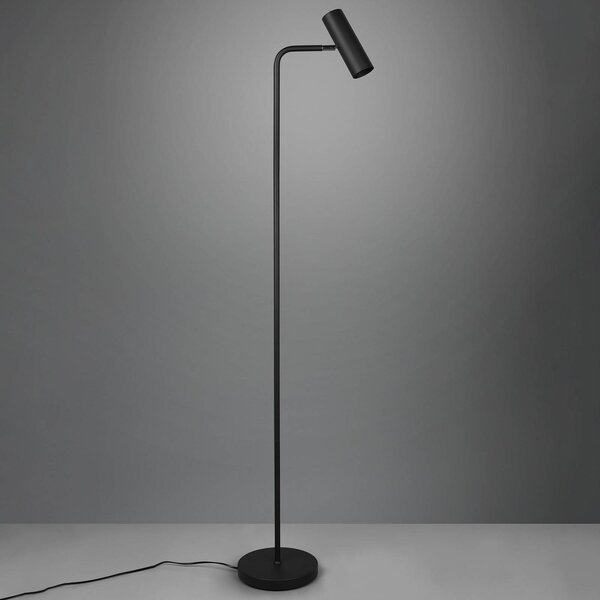 Trio Lighting Stojací lampa Marley, černá, výška 151 cm, kovová, Černá, Obývací pokoj / jídelna, kov, Moderní, stojací lampa