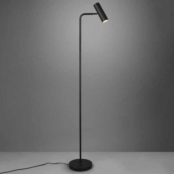 Trio Lighting Stojací lampa Marley, černá, výška 151 cm, kovová, Černá, Obývací pokoj / jídelna, kov, Moderní, stojací lampa