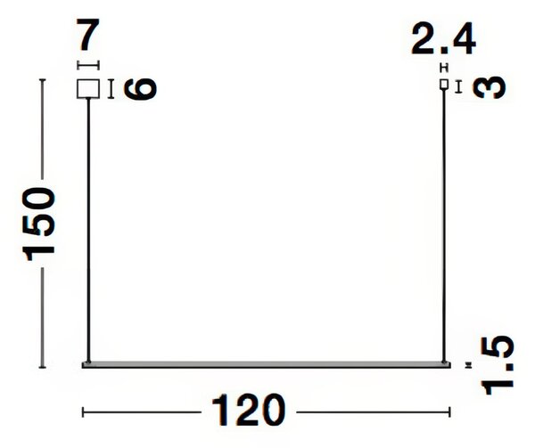 Černé kovové závěsné LED světlo Nova Luce Elettra 120 cm