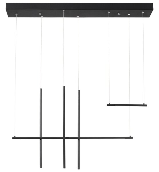 Černé kovové závěsné LED světlo Nova Luce Elettra 110 cm