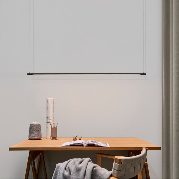 Černé kovové závěsné LED světlo Nova Luce Elettra 120 cm