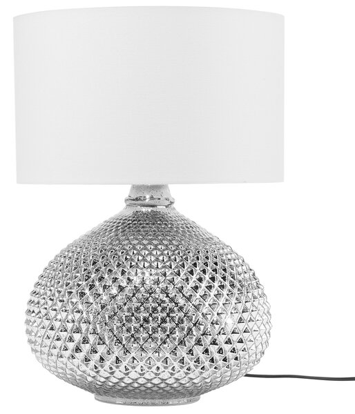 Stolní lampa MADON Sklo Stříbrná