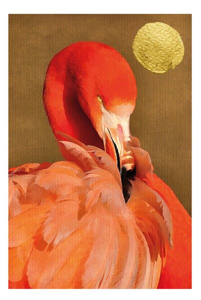 Plakát, Obraz - Kubistika - Flamingo