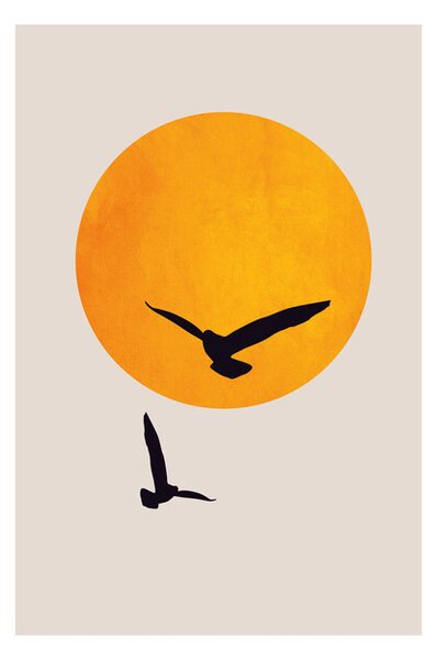 Plakát, Obraz - Kubistika - Birds in the sky