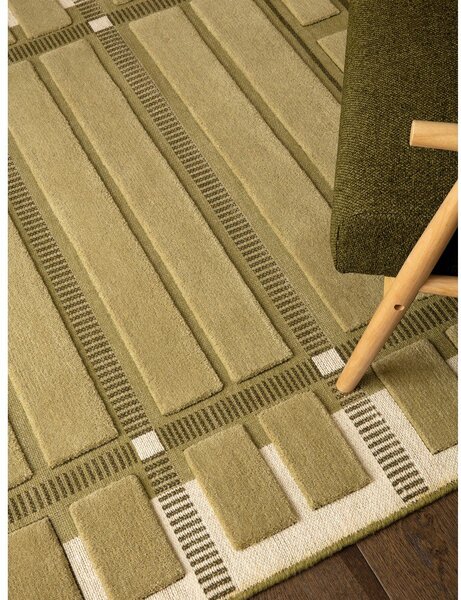 Zelený/béžový ručně tkaný vlněný koberec 120x170 cm – Asiatic Carpets