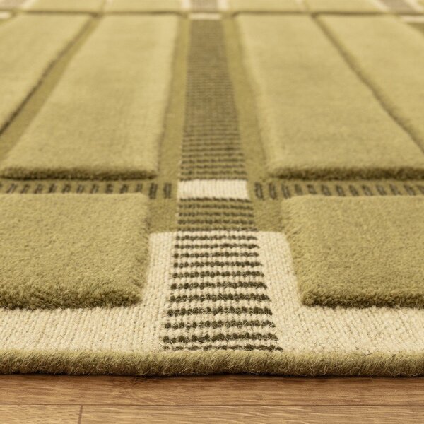 Zelený/béžový ručně tkaný vlněný koberec 120x170 cm – Asiatic Carpets
