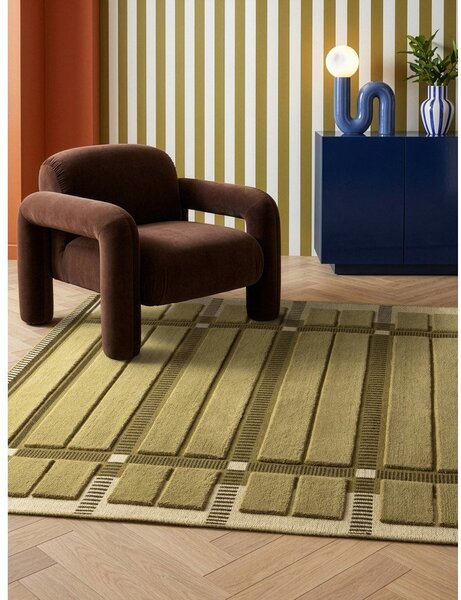Zelený/béžový ručně tkaný vlněný koberec 120x170 cm – Asiatic Carpets