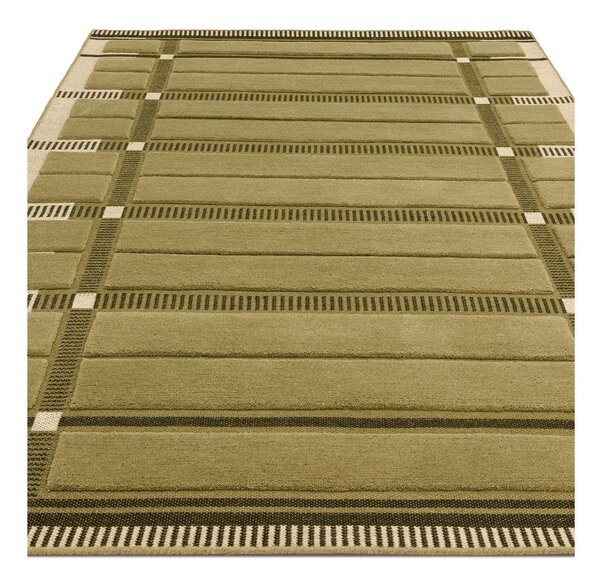 Zelený/béžový ručně tkaný vlněný koberec 120x170 cm – Asiatic Carpets