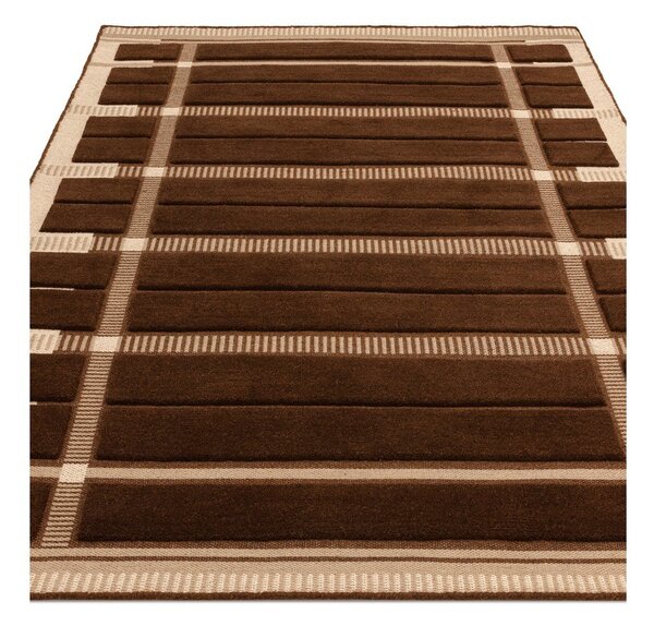 Hnědý/béžový ručně tkaný vlněný koberec 120x170 cm – Asiatic Carpets