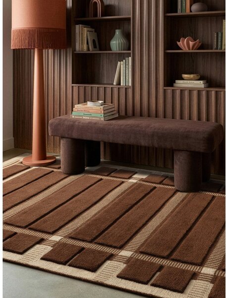 Hnědý/béžový ručně tkaný vlněný koberec 120x170 cm – Asiatic Carpets