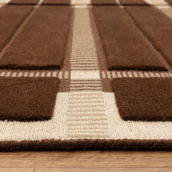 Hnědý/béžový ručně tkaný vlněný koberec 120x170 cm – Asiatic Carpets
