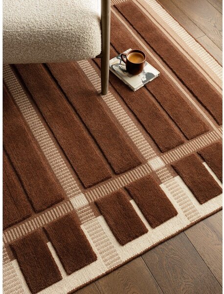 Hnědý/béžový ručně tkaný vlněný koberec 120x170 cm – Asiatic Carpets