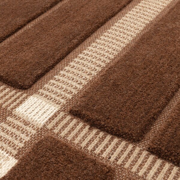 Hnědý/béžový ručně tkaný vlněný koberec 120x170 cm – Asiatic Carpets