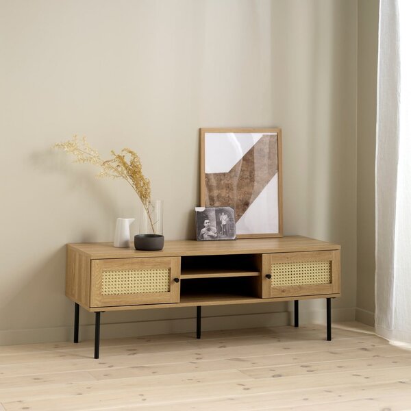 TV stolek v dekoru dubu v přírodní barvě 120x43 cm Pensacola – Unique Furniture