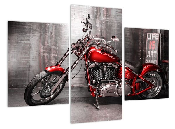 Obraz červené motorky (90x60cm)