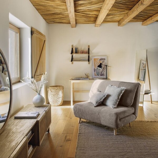 Jasanové stojací zrcadlo Kave Home Keisy 45 x 160 cm