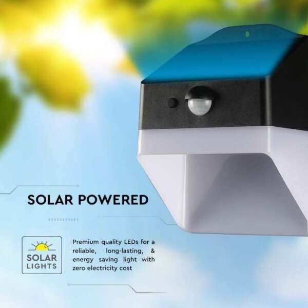 LED Solární nástěnné svítidlo se senzorem LED/2W/3,7V 4000K IP65 1200 mAh
