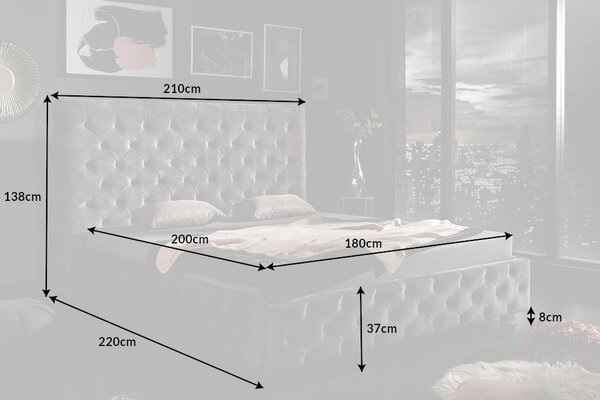 Designová postel Laney 180 x 200 cm olivově šedý samet