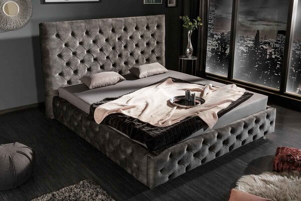 Designová postel Laney 180 x 200 cm olivově šedý samet