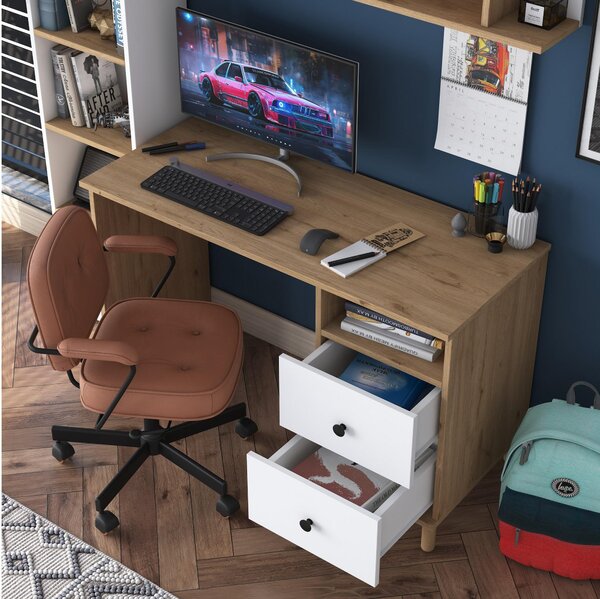 PC stolek Haiti 115 (ořech + bílá)