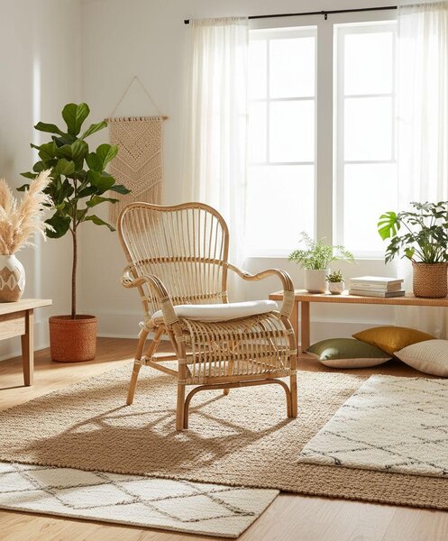 KŘESLO Z BAMBUSU, dřevo, přírodní materiály, přírodní barvy Livetastic - Křesla klasická, Online Only