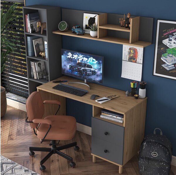 PC stolek Haiti 115 (ořech + antracit)
