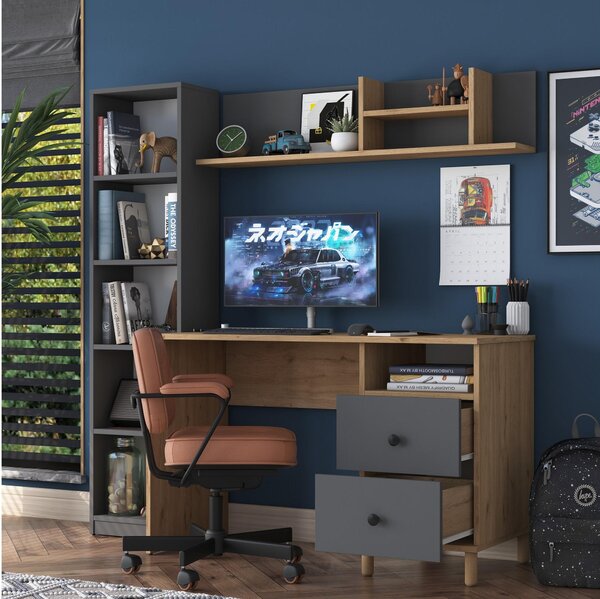 PC stolek Haiti 115 (ořech + antracit)