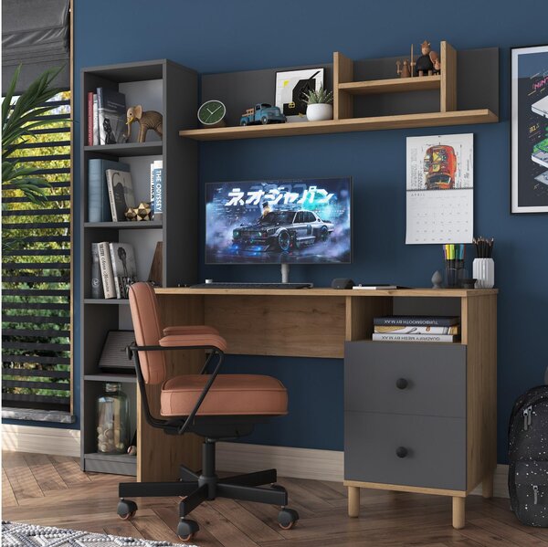 PC stolek Haiti 115 (ořech + antracit)