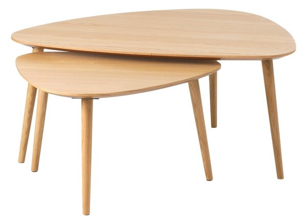 Konferenční stolky v dekoru dubu v přírodní barvě v sadě 2 ks 70x100 cm Adda – Unique Furniture