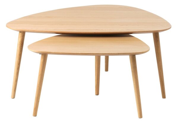 Konferenční stolky v dekoru dubu v přírodní barvě v sadě 2 ks 70x100 cm Adda – Unique Furniture