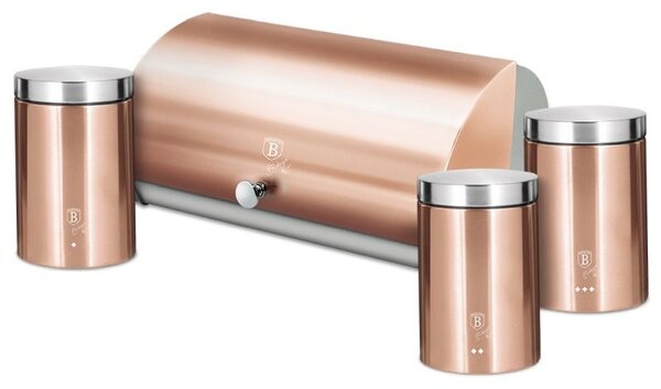 Chlebovka nerez se sadou 3 ks skladovacích nádob Rosegold Metallic Line