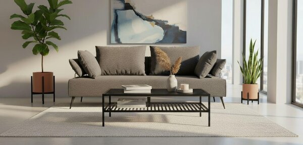 ROZKLÁDACÍ POHOVKA, textil, tmavě šedá Livetastic - Rozkládací pohovky, Online Only