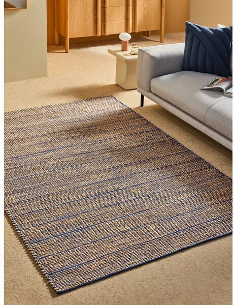 Modrý ručně tkaný koberec s příměsí juty 120x170 cm Hurley – MADE