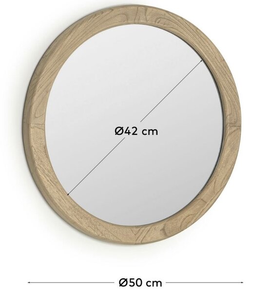 Dřevěné závěsné zrcadlo Kave Home Alum 50 cm