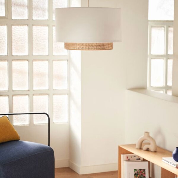 Bílé stínidlo Kave Home Erna 40 cm