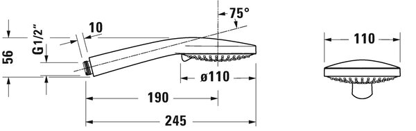 Duravit sprchová hlavice chrom-bílá UV0652015010