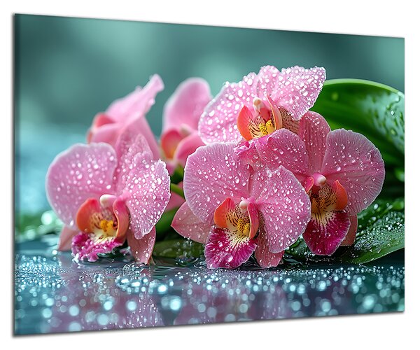 Obraz na plátně Orchideje a kapky , jednodílný 4601AX