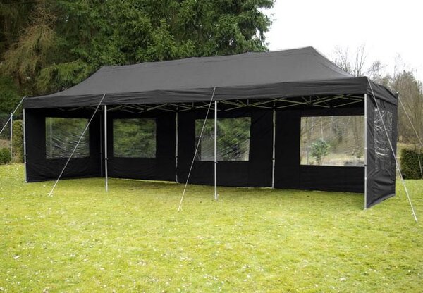 Zahradní skládací párty stan PROFI - černá 3 x 9 m