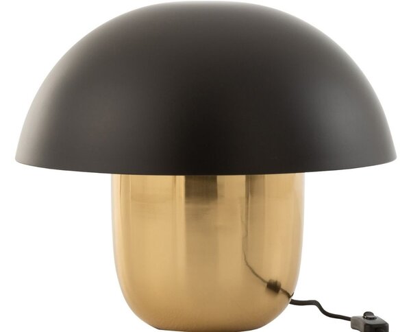 Černo zlatá kovová stolní lampa J-line Mushroom S