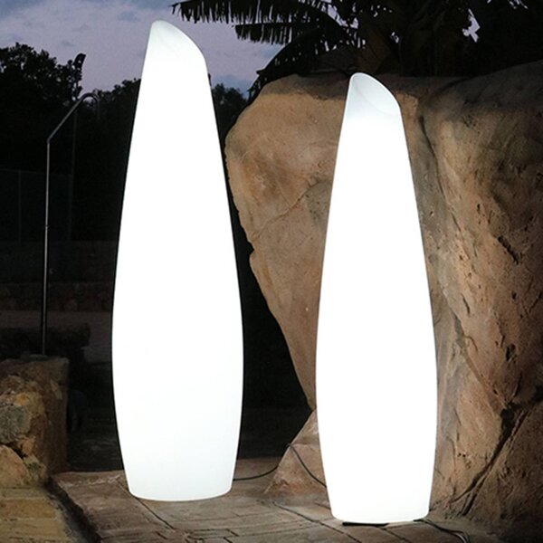Newgarden Stojací lampa Fredo s kabelem, výška 140 cm, Bílá / opál, Plast, Moderní