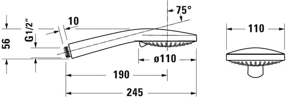 Duravit sprchová sada na stěnu chrom UV0712002010