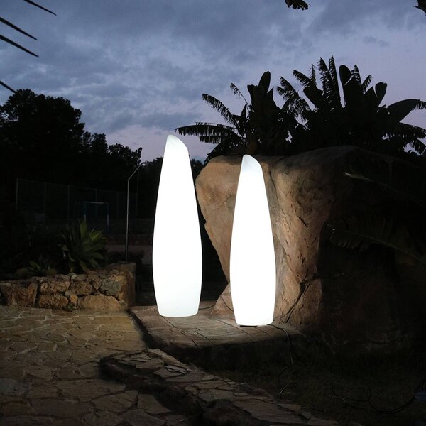 Newgarden Stojací lampa Fredo s kabelem, výška 140 cm, Bílá / opál, Plast, Moderní