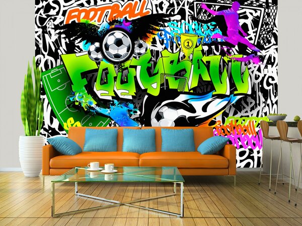 Tapeta fotbalové graffiti Velikost (šířka x výška): 350x245 cm