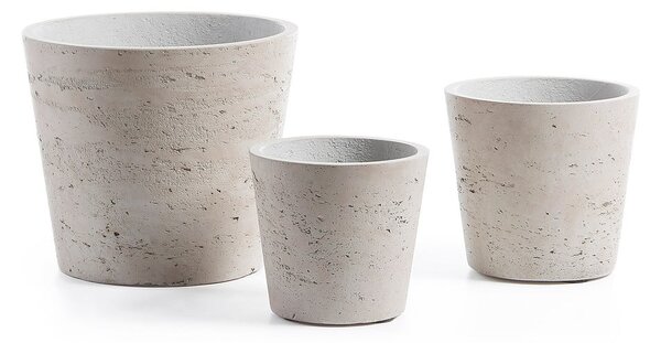 Betonové květináče v sadě 3 ks ø 23,5 cm Low – Kave Home