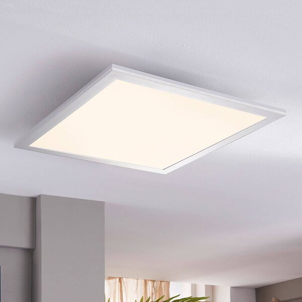 Lindby LED panel Livel, sada 2 kusů, 4 000 K, 40 x cm, stříbrný, Hliník / šedá / zinek, Kuchyň, Plast, Moderní