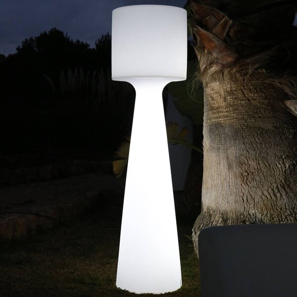 Newgarden Stojací lampa Grace LED, dobíjecí baterie, výška 140 cm, stmívatelný, Bílá / opál, Plast, Moderní