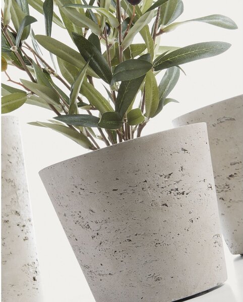 Betonové květináče v sadě 3 ks ø 23,5 cm Low – Kave Home