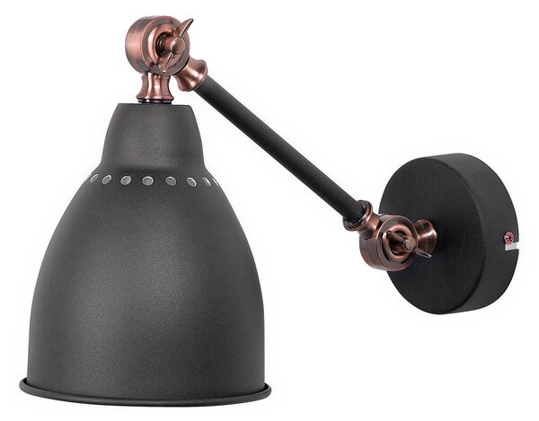 Sada 2 nástěnných lamp MISSISSIPPI Grafitově šedá Kov Nastavitelná