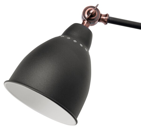 Sada 2 nástěnných lamp MISSISSIPPI Grafitově šedá Kov Nastavitelná