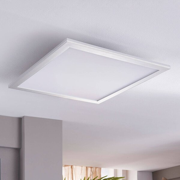 Lindby LED panel Livel, sada 2 kusů, 4 000 K, 40 x cm, stříbrný, Hliník / šedá / zinek, Kuchyň, Plast, Moderní